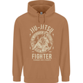 Jiu Jitsu Fighter Mixed Martial Arts MMA Mens 80% Cotton Hoodie Caramel Latte