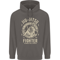 Jiu Jitsu Fighter Mixed Martial Arts MMA Mens 80% Cotton Hoodie Charcoal