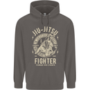 Jiu Jitsu Fighter Mixed Martial Arts MMA Mens 80% Cotton Hoodie Charcoal