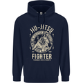 Jiu Jitsu Fighter Mixed Martial Arts MMA Mens 80% Cotton Hoodie Navy Blue