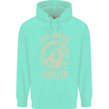 Jiu Jitsu Fighter Mixed Martial Arts MMA Mens 80% Cotton Hoodie Peppermint