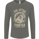 Jiu Jitsu Fighter Mixed Martial Arts MMA Mens Long Sleeve T-Shirt Charcoal