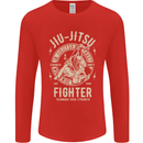 Jiu Jitsu Fighter Mixed Martial Arts MMA Mens Long Sleeve T-Shirt Red