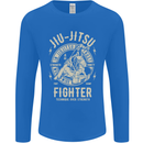 Jiu Jitsu Fighter Mixed Martial Arts MMA Mens Long Sleeve T-Shirt Royal Blue