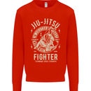 Jiu Jitsu Fighter Mixed Martial Arts MMA Mens Sweatshirt Jumper Bright Red