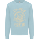 Jiu Jitsu Fighter Mixed Martial Arts MMA Mens Sweatshirt Jumper Light Blue