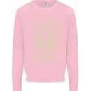 Jiu Jitsu Fighter Mixed Martial Arts MMA Mens Sweatshirt Jumper Light Pink