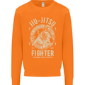 Jiu Jitsu Fighter Mixed Martial Arts MMA Mens Sweatshirt Jumper Orange