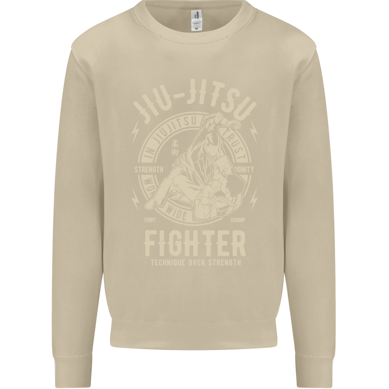 Jiu Jitsu Fighter Mixed Martial Arts MMA Mens Sweatshirt Jumper Sand