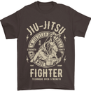 Jiu Jitsu Fighter Mixed Martial Arts MMA Mens T-Shirt Cotton Gildan Dark Chocolate