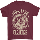 Jiu Jitsu Fighter Mixed Martial Arts MMA Mens T-Shirt Cotton Gildan Maroon