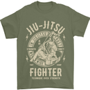 Jiu Jitsu Fighter Mixed Martial Arts MMA Mens T-Shirt Cotton Gildan Military Green