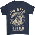 Jiu Jitsu Fighter Mixed Martial Arts MMA Mens T-Shirt Cotton Gildan Navy Blue