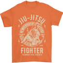 Jiu Jitsu Fighter Mixed Martial Arts MMA Mens T-Shirt Cotton Gildan Orange