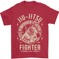 Jiu Jitsu Fighter Mixed Martial Arts MMA Mens T-Shirt Cotton Gildan Red