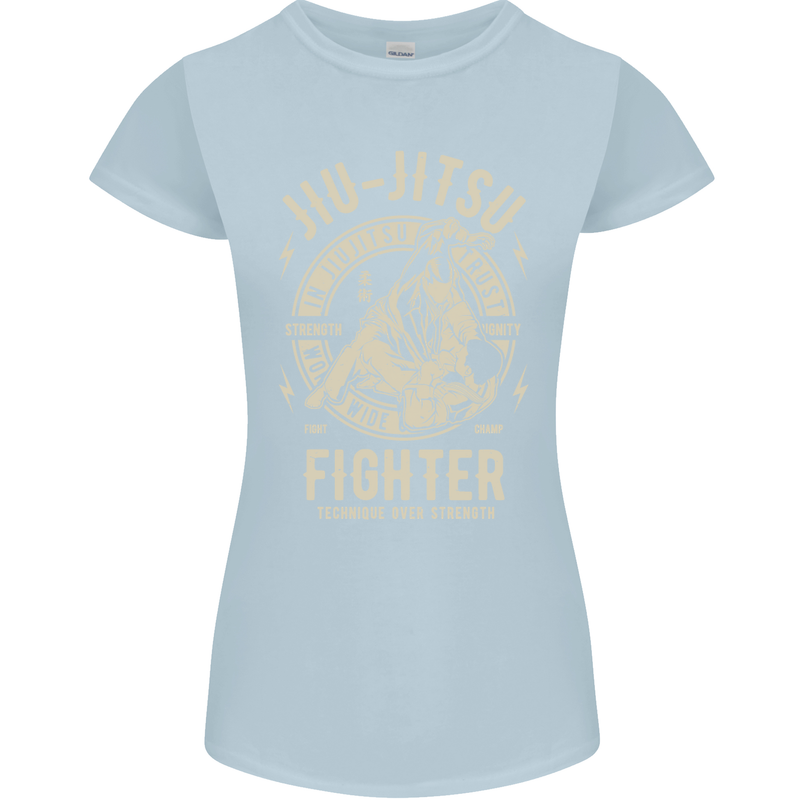 Jiu Jitsu Fighter Mixed Martial Arts MMA Womens Petite Cut T-Shirt Light Blue