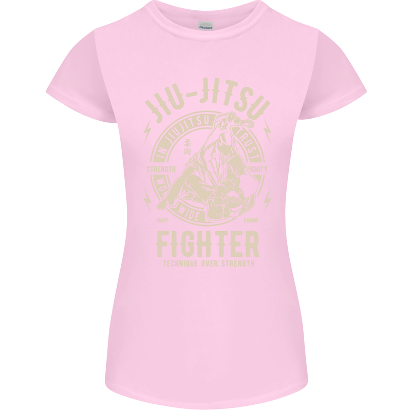 Jiu Jitsu Fighter Mixed Martial Arts MMA Womens Petite Cut T-Shirt Light Pink