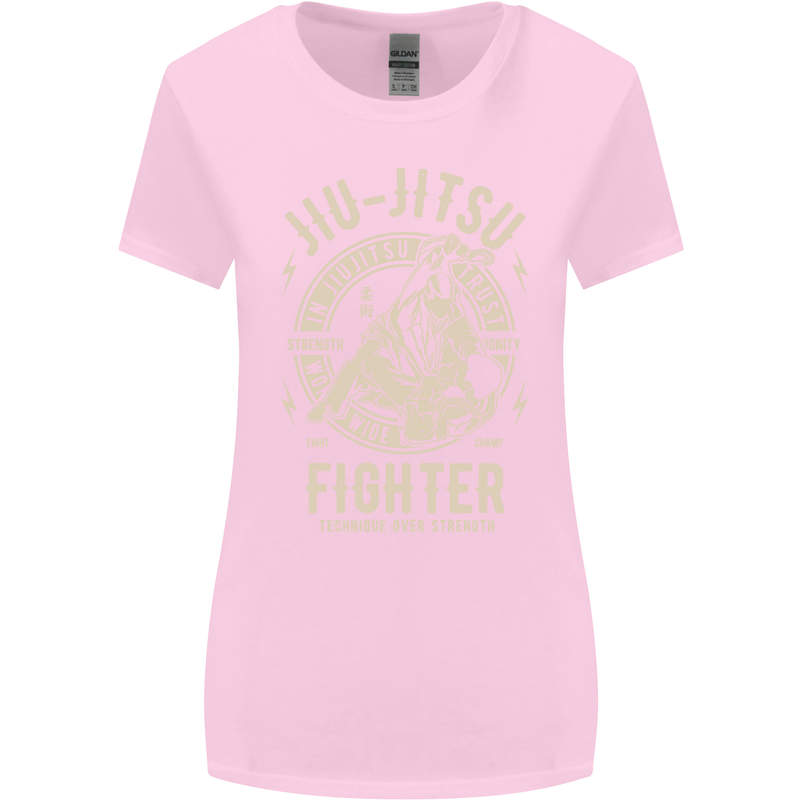 Jiu Jitsu Fighter Mixed Martial Arts MMA Womens Wider Cut T-Shirt Light Pink