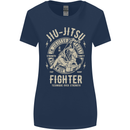 Jiu Jitsu Fighter Mixed Martial Arts MMA Womens Wider Cut T-Shirt Navy Blue