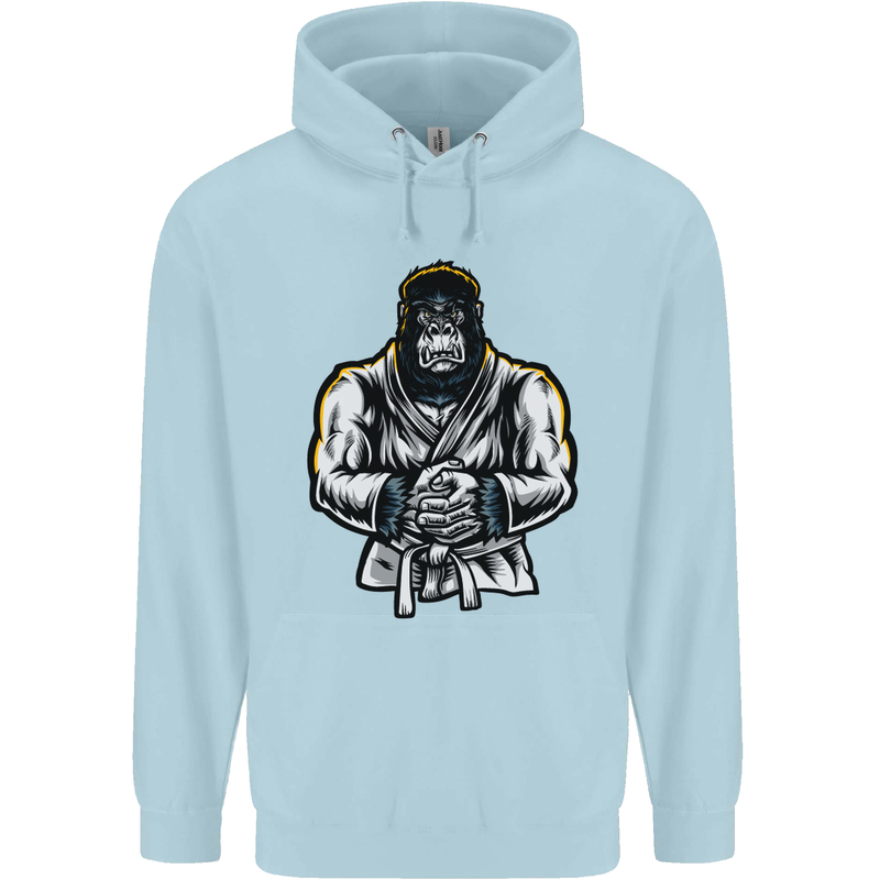 Jiu Jitsu Gorilla MMA Martial Arts Karate Childrens Kids Hoodie Light Blue