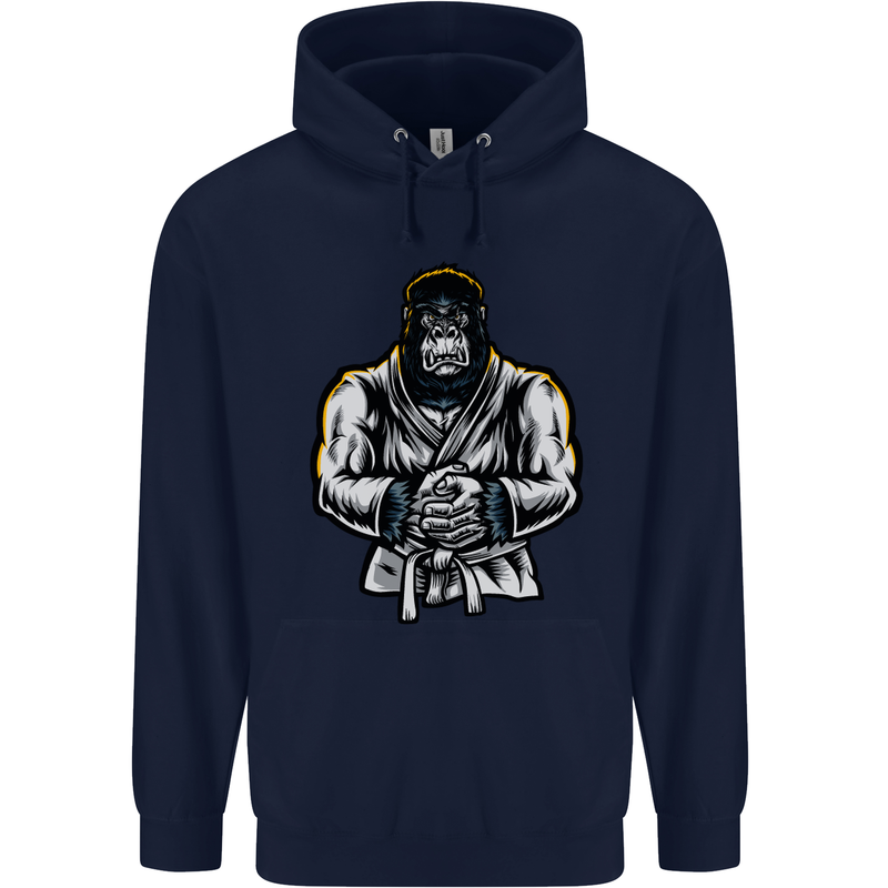 Jiu Jitsu Gorilla MMA Martial Arts Karate Childrens Kids Hoodie Navy Blue