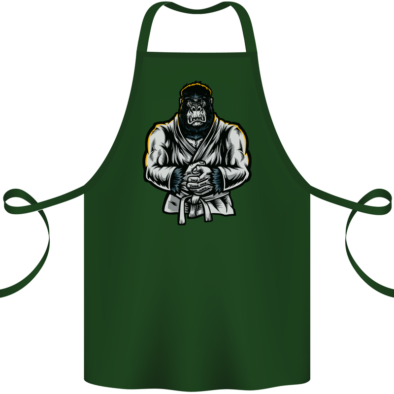 Jiu Jitsu Gorilla MMA Martial Arts Karate Cotton Apron 100% Organic Forest Green