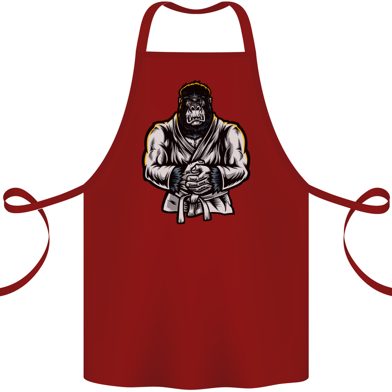Jiu Jitsu Gorilla MMA Martial Arts Karate Cotton Apron 100% Organic Maroon