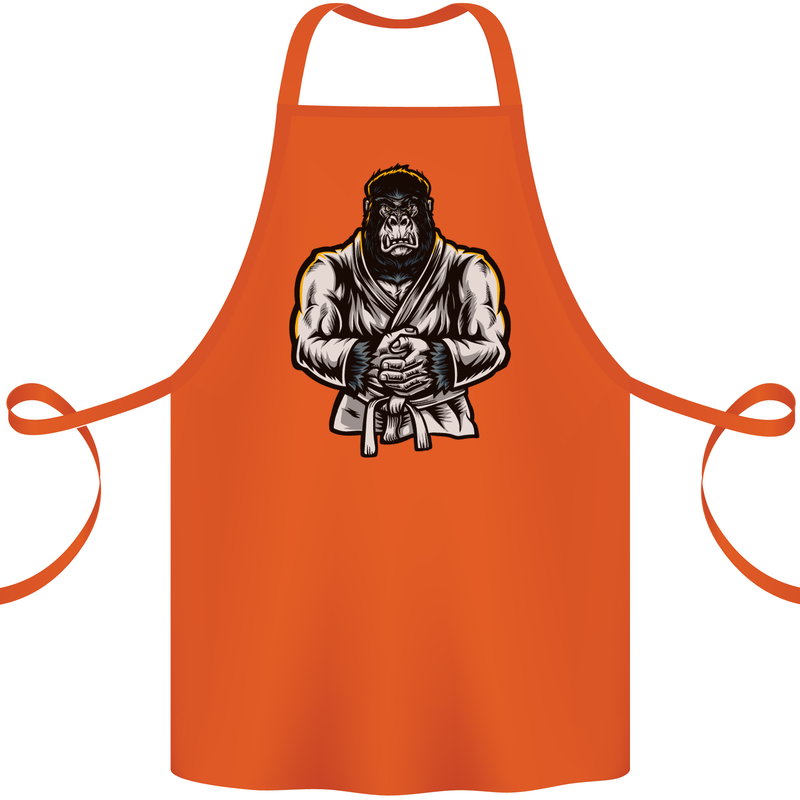 Jiu Jitsu Gorilla MMA Martial Arts Karate Cotton Apron 100% Organic Orange