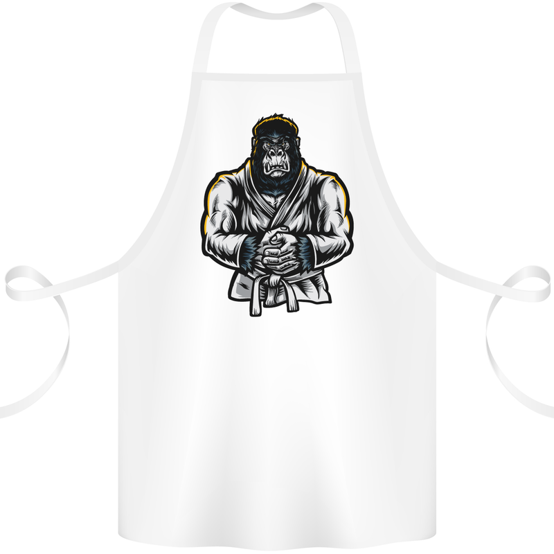 Jiu Jitsu Gorilla MMA Martial Arts Karate Cotton Apron 100% Organic White