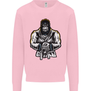 Jiu Jitsu Gorilla MMA Martial Arts Karate Kids Sweatshirt Jumper Light Pink
