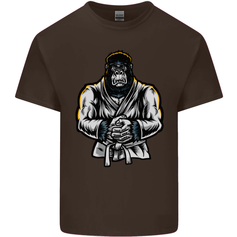 Jiu Jitsu Gorilla MMA Martial Arts Karate Mens Cotton T-Shirt Tee Top Dark Chocolate