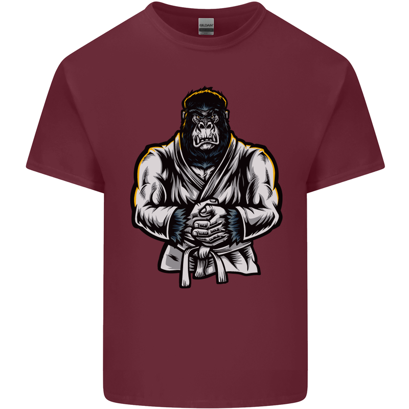 Jiu Jitsu Gorilla MMA Martial Arts Karate Mens Cotton T-Shirt Tee Top Maroon