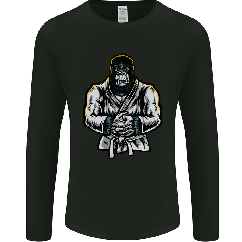 Jiu Jitsu Gorilla MMA Martial Arts Karate Mens Long Sleeve T-Shirt Black
