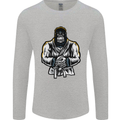 Jiu Jitsu Gorilla MMA Martial Arts Karate Mens Long Sleeve T-Shirt Sports Grey