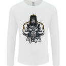 Jiu Jitsu Gorilla MMA Martial Arts Karate Mens Long Sleeve T-Shirt White