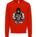 Jiu Jitsu Gorilla MMA Martial Arts Karate Mens Sweatshirt Jumper Bright Red