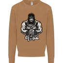 Jiu Jitsu Gorilla MMA Martial Arts Karate Mens Sweatshirt Jumper Caramel Latte