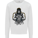 Jiu Jitsu Gorilla MMA Martial Arts Karate Mens Sweatshirt Jumper White