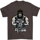 Jiu Jitsu Gorilla MMA Martial Arts Karate Mens T-Shirt Cotton Gildan Dark Chocolate