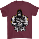 Jiu Jitsu Gorilla MMA Martial Arts Karate Mens T-Shirt Cotton Gildan Maroon
