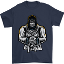 Jiu Jitsu Gorilla MMA Martial Arts Karate Mens T-Shirt Cotton Gildan Navy Blue