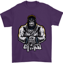 Jiu Jitsu Gorilla MMA Martial Arts Karate Mens T-Shirt Cotton Gildan Purple