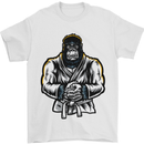 Jiu Jitsu Gorilla MMA Martial Arts Karate Mens T-Shirt Cotton Gildan White