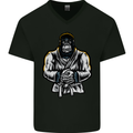 Jiu Jitsu Gorilla MMA Martial Arts Karate Mens V-Neck Cotton T-Shirt Black