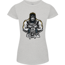 Jiu Jitsu Gorilla MMA Martial Arts Karate Womens Petite Cut T-Shirt Sports Grey