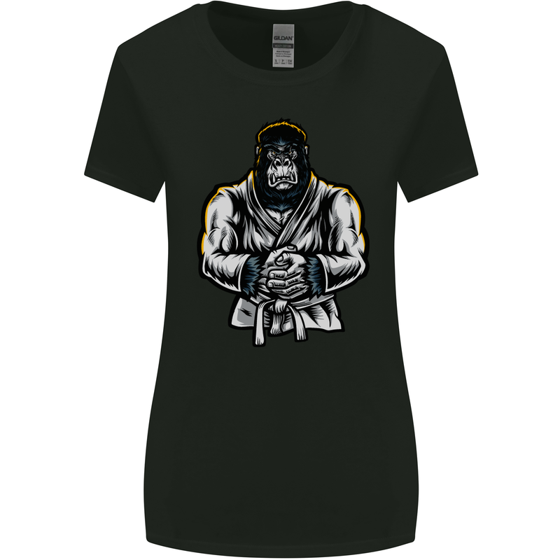 Jiu Jitsu Gorilla MMA Martial Arts Karate Womens Wider Cut T-Shirt Black