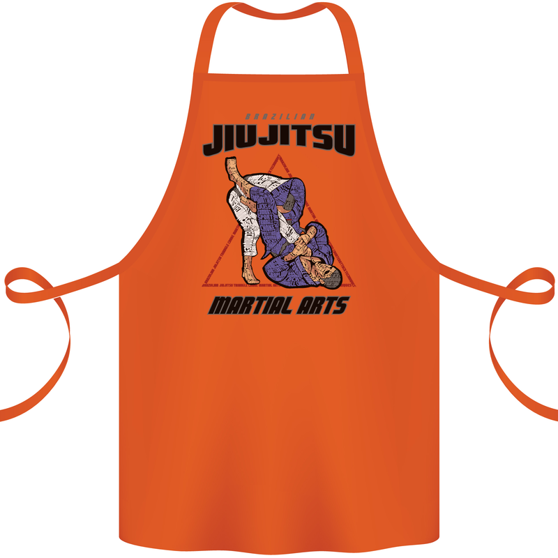 Jiu jitsu Word Cloud MMA Mixed Martial Arts Cotton Apron 100% Organic Orange