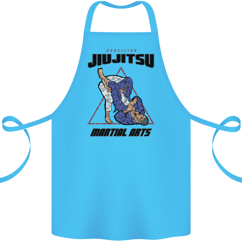 Jiu jitsu Word Cloud MMA Mixed Martial Arts Cotton Apron 100% Organic Turquoise