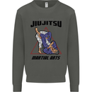 Jiu jitsu Word Cloud MMA Mixed Martial Arts Kids Sweatshirt Jumper Storm Grey