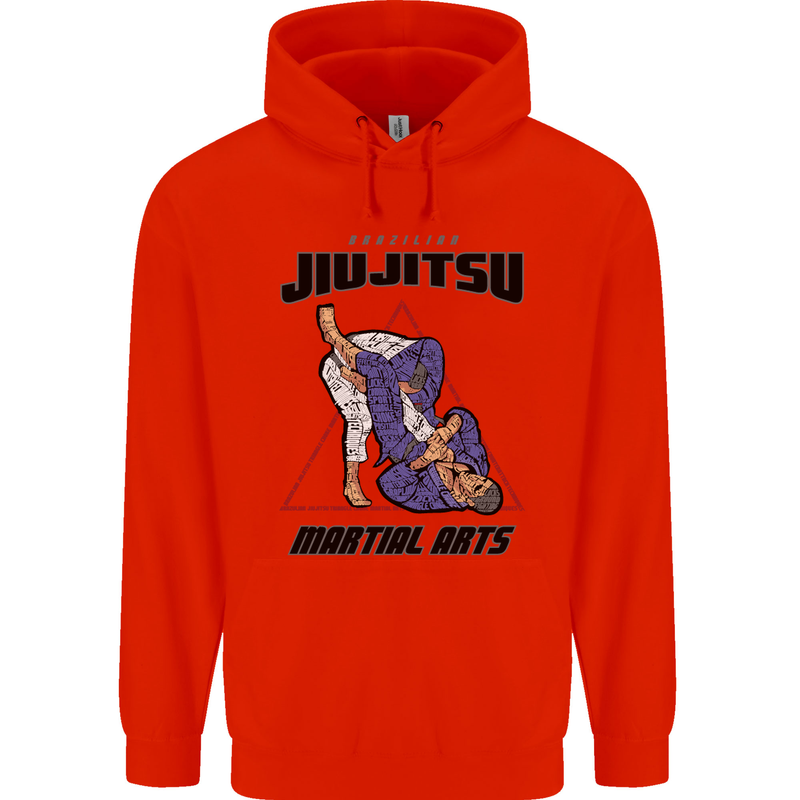 Jiu jitsu Word Cloud MMA Mixed Martial Arts Mens 80% Cotton Hoodie Bright Red